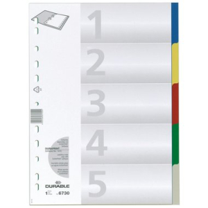 Durable Register blanko Kunststoff, A4, 5 Blatt,...