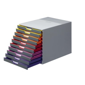 Durable Schubladenbox VARICOLOR - 10  Schubladen - grau/bunt