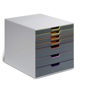 Durable Schubladenbox VARICOLOR - 7 Schubladen - grau/bunt