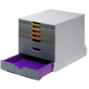 Durable VARICOLOR Schubladenbox - 7 Schubladen - grau/farbig