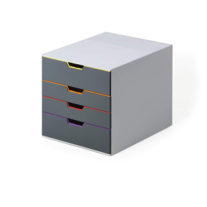 Durable Schubladenbox VARICOLOR - 4 Schubladen - grau/bunt