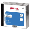Hama CD/DVD-Hülle Leerhüllen, PG=5ST, für 1 CD (Jewelcase), transparent/schwarz