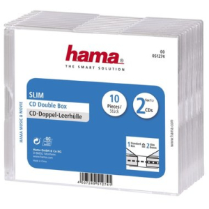 Hama CD/DVD-Hülle Slim-Double, für 2 CDs/DVDs,...