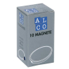 Alco Magnet rund, Ø 24mm, Haftkraft ca. 0,3 kg, Form Rund, gelb 10 Stück