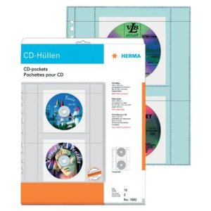 Herma 7682 CD DVD Hülle - für 2 CD DVDs -...
