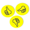 FRANKEN Kommunikationskarten Wertungssymbol, Daumen, 10cm, gelb