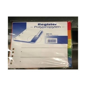 Register blanko Kunststoff, 10 Blatt, A4, 2x5-farbig