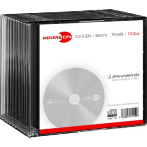 Primeon CD-R 80 Min./700 MB, silver-protect-disc, Slim...