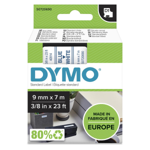 DYMO Original D1 Schriftband -  9 mm x 7 m - blau auf weiß