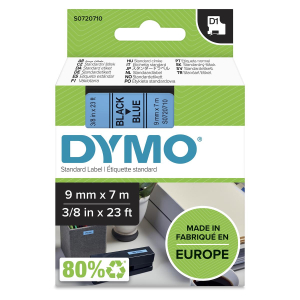 Dymo D1-Schriftband 9mm breit, 7m lang, black auf blau