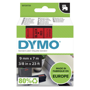 DYMO Original D1 Schriftband -  9 mm x 7 m - schwarz/rot