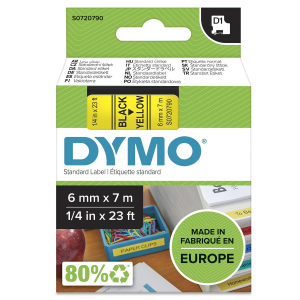 DYMO Original D1 Schriftband -  6 mm x 7 m - schwarz auf...