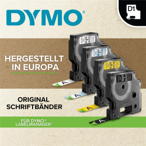 DYMO Original D1 Schriftband - 12 mm x 7 m - schwarz/gelb
