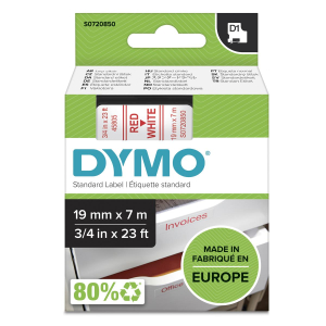 DYMO Original D1 Schriftband -  19 mm x 7 m lang - rot auf weiß