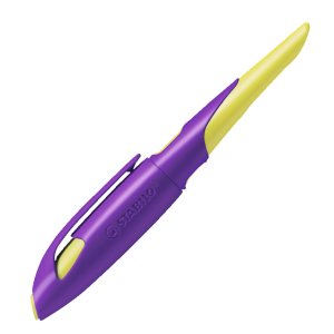 STABILO EASYbirdy ergonomischer Schulfüller - Feder M - Rechtshänder - violett + gelb