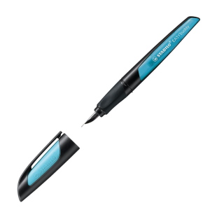 STABILO EASYbuddy - ergonomischer Schulfüller - schwarz + hellblau - Feder L
