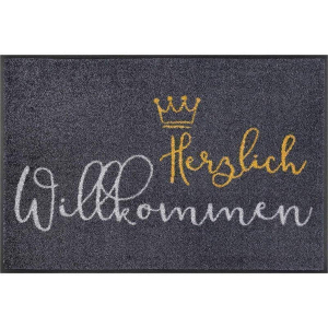 wash+dry Schmutzfangmatte Wilkommen Krone - 50 x 75 cm