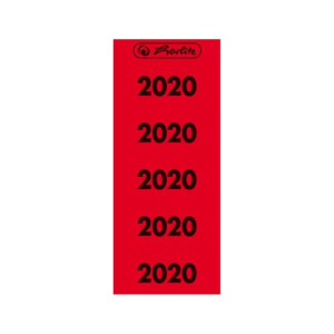 herlitz Zahlen-Etikett 2020 - rot - selbstklebend - 50...