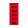 herlitz Zahlen-Etikett 2020 - rot - selbstklebend - 50 Stück
