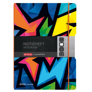herlitz my.book flex Notizheft - DIN A4 - Neon Art - liniert+kariert - 2 x 40 Blatt