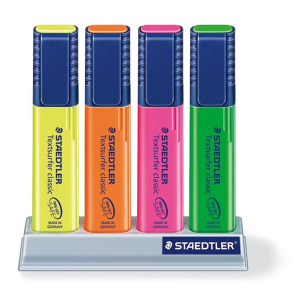STAEDTLER textsurfer 364 classic Textmarker - 1+5 mm - 4er Set - Schreibtisch-Ständer