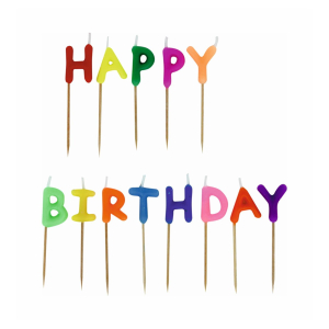 STYLEX Buchstaben-Kerzen - Happy Birthday - farbig -...