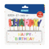 STYLEX Buchstaben-Kerzen - Happy Birthday - farbig - 13-teilig