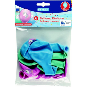 STYLEX Luftballons - Einhorn - 3 Farben - 85 cm - 6...