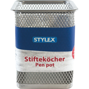 Stylex Butler - Stifteköcher - Metall - eckig+rund sortiert - schwarz+silber sortiert