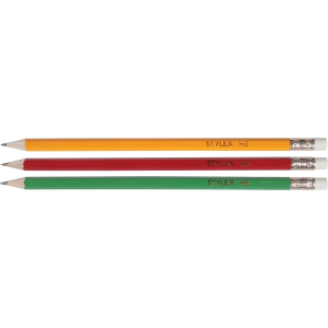 STYLEX 3 Bleistifte HB - mit Radiergummi