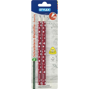 STYLEX 2er Jumbo-Bleistifte - HB - Dreikant - farbig...