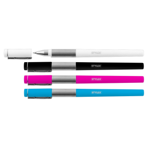 Stylex Gelschreiber - 0,5 mm - Schreibfarbe blau - farbig sortiert