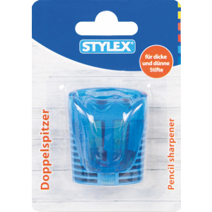 STYLEX Doppel-Dosenspitzer Riffel - farbig sortiert