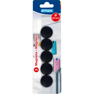 Stylex Magnete - Ø 28 mm - farbig sortiert - 5 Stück