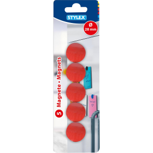 Stylex Magnete - Ø 28 mm - farbig sortiert - 5 Stück