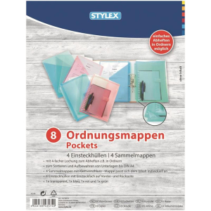 Stylex Ordnungsmappen-Set - DIN A4 - 8-teilig - 4...