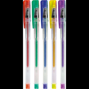 Stylex Gelschreiber Glitter - 1 mm - 5 Farben im Etui
