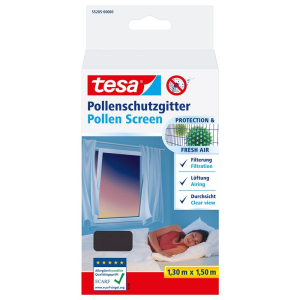 tesa Pollenschutzgitter für Fenster - 1,3 m x 1,5 m...