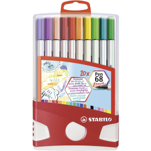 STABILO Pen 68 brush Premium-Filzstift - 20er Kunststoffetui
