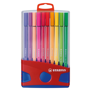 STABILO Pen 68 Filzstift - 1 mm - 20er ColorParade - rot...