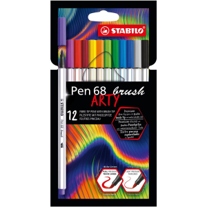 STABILO Pen 68 brush ARTY Premium-Filzstift - 12er Kartonetui