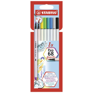 STABILO Pen 68 brush Premium-Filzstift - 8er Kartonetui