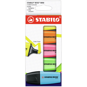 STABILO BOSS MINI Textmarker - 2+5 mm - 5 Stück