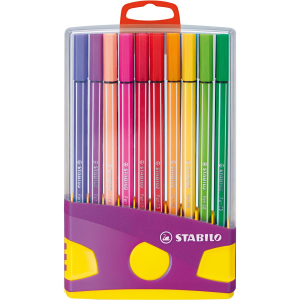 STABILO Pen 68 Filzstift - 1 mm - 20er ColorParade - lila + gelb