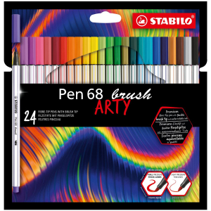 STABILO Pen 68 brush ARTY Premium-Filzstift - 24er Kartonetui