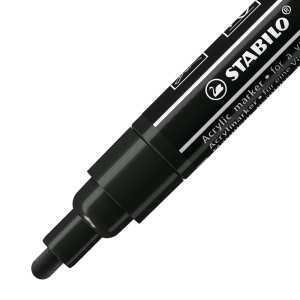 STABILO FREE Acrylic - T300 Rundspitze 2-3mm - Einzelstift - schwarz