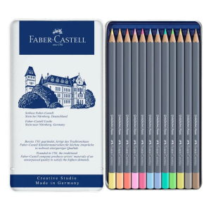 Faber-Castell Goldfaber Aqua Aquarellfarbstift - 12er Metallet - Pastell