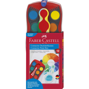 Faber-Castell Connector Farbkasten - 12 Farben - rot
