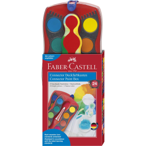 Faber-Castell Connector Farbkasten - 24 Farben - rot