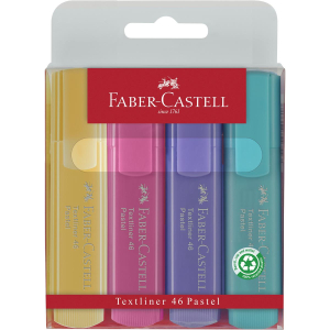 Faber-Castell 46 Textmarker - Pastell - 4er Etui